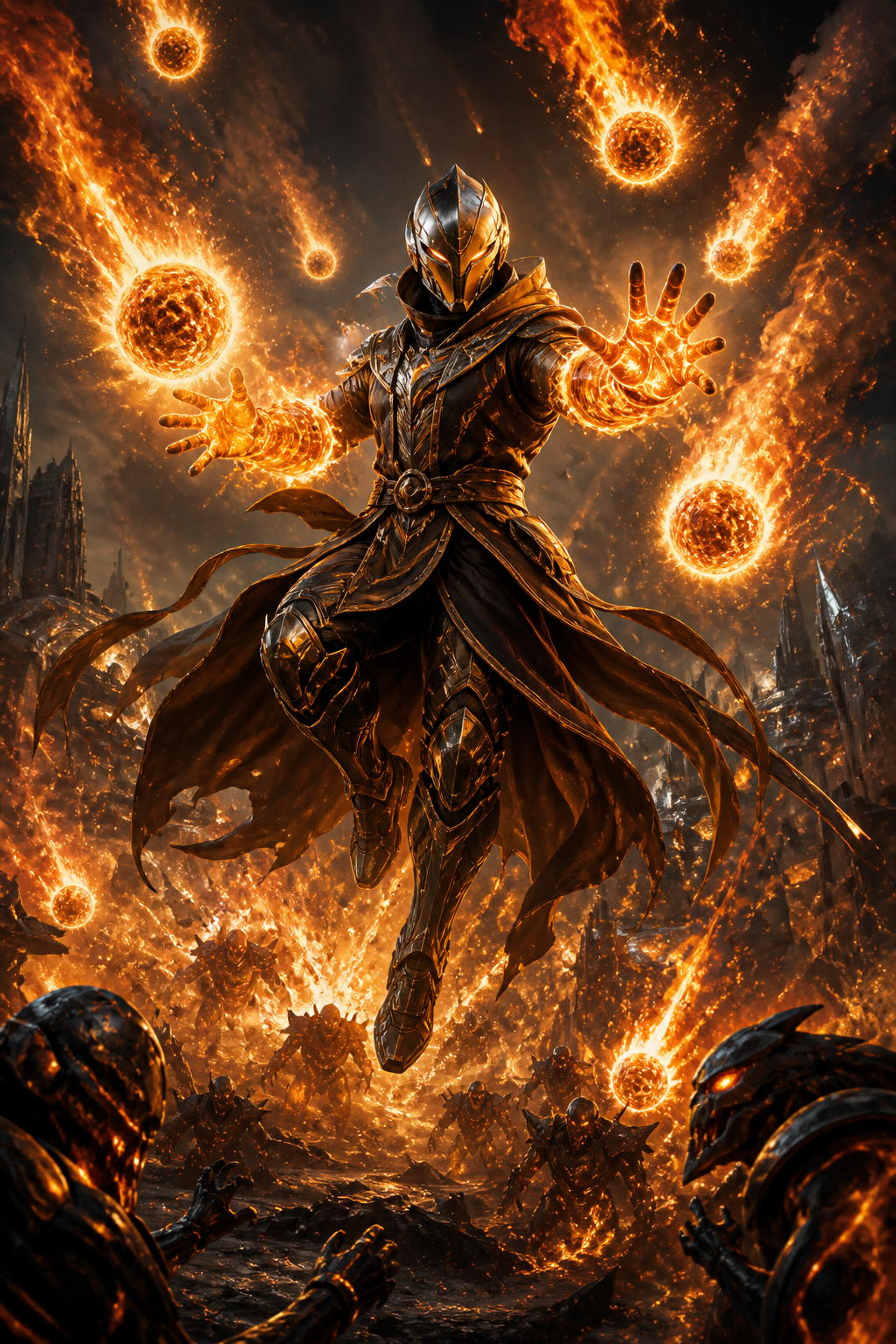 Warlock solaire lançant une pluie de Solar Grenades